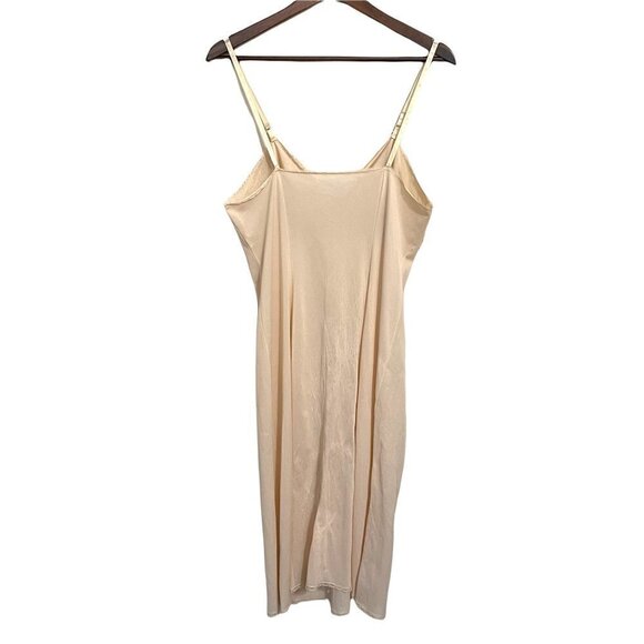 Vintage Vanity Fair Womens Beige Lace Spaghetti Strap Slip Dress Nightgown Large - Picture 8 of 8